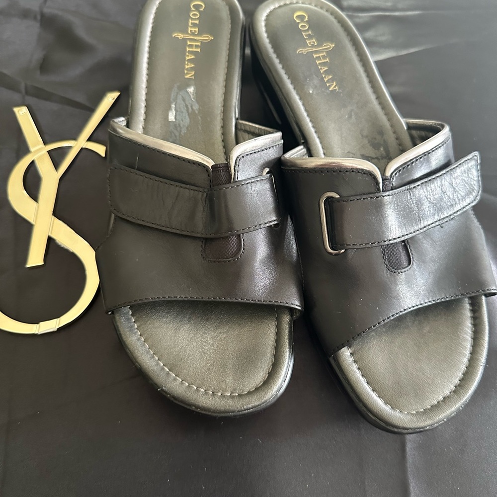 Cole Haan Women's Black Leather Mules